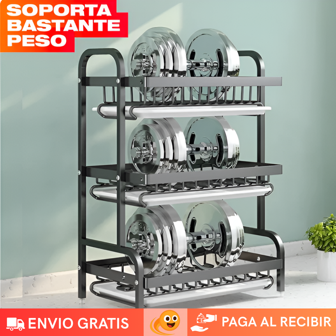 KitchenFlow™ Escurridor 3 Niveles