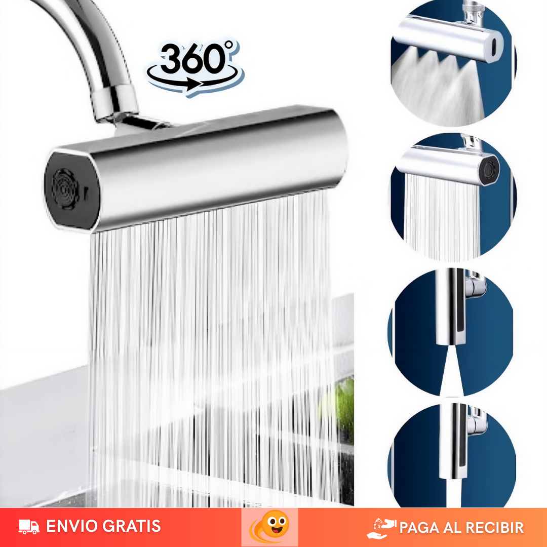 AquaFlow 360™ – Grifo Giratorio 4 en 1