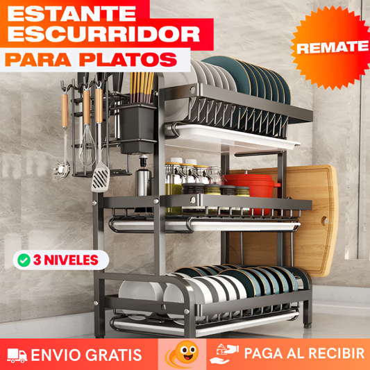KitchenFlow™ Escurridor 3 Niveles