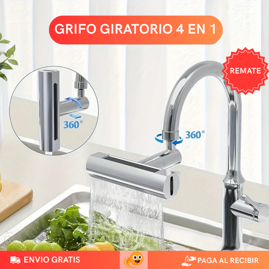 AquaFlow 360™ – Grifo Giratorio 4 en 1
